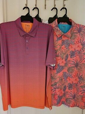 Birdie Bound Men's Golf Polo Shirts Lot of 4 Size 3XL Floral Striped Ombre